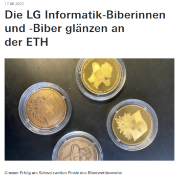 Die LG Informatik-Biberinnen und -Biber glänzen an der ETH - Informatik ...